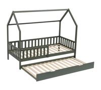 Happy Garden Lit cabane gigogne pour enfant Marceau 190x90 cm pin massif, sommier à lattes, vert