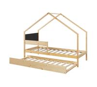Lit d'enfant double 'Sodankylä' avec lit gigogne 90x200cm en pin naturel