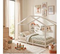 Lit cabane INDIANA 90x190 + sommier / blanc