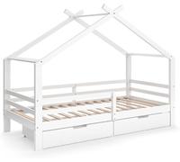 Lit cabane Luni, blanc, 200 x 90 cm | avec deux tiroirs de rangement intégrés, comme un petit cocon – pour une ambiance chaleureuse