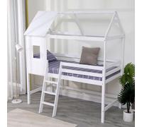Lit cabane mezzanine pour enfant 190x90cm blanc MARGOT