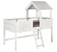 Lit cabane mi-hauteur Donnie Blanc 90x190 cm