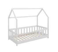 Lit cabane Michelle, 70x140 cm avec protection anti-chute, Blanc, Vitalispa 40325