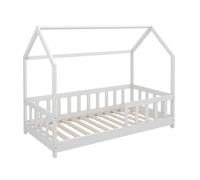 Lit cabane Michelle, 80x160 cm avec protection anti-chute, Blanc, Vitalispa 40326