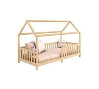 Lit cabane NINA 90 x 200 cm, en pin massif finition naturelle