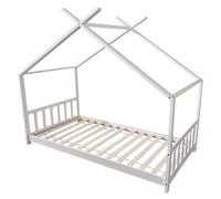 Happy Garden Lit cabane pour enfant GASPARD 190x90 cm bois de pin blanc avec sommier