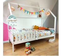 Lit cabane pour enfant 190x90cm blanc MARCEAU