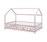 Lit cabane Sisimiut pin 120 x 200 cm rose / blanc