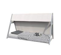 Lit cabane TIPI 90x200 + 1 toile + 1 sommier / Gris