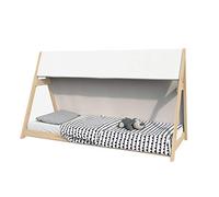 Lit cabane TIPI 90x200 + 1 toile + 1 sommier / Naturel