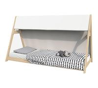 Lit cabane TIPI 90x200 + 1 toile + 1 sommier / Naturel