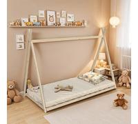 Lit cabane tipi SIOUX 90x190 cm + 1 sommier / Bois clair