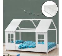 Lit d'enfant 'Tostedt' design semi-ouvert 120x200cm avec matelas blanc
