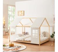 Lit d'enfant 'Tostedt' design semi-ouvert 140x200cm bois/blanc