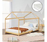 Lit d'enfant 'Vindafjord' 90x200cm bambou avec matelas