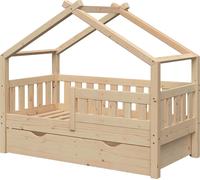 Lit cabane Vitalispa Design Naturel bois 70x140 cm avec tiroir, Model 33268