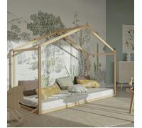 Lit cabane WENDY 90x190 + 1 sommier / Bois clair