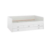 Lit cabine Arkea 120x200 avec 3 tiroirs - blanc