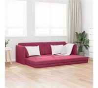 Lit Canapé au Sol 2 en 1 Rouge Vin 213x144x60 cm Velours Multicolore G