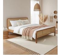 Lit cannage en pin massif marron noisette ANNA 140x190 - LT17018 - Marron noisette - Terre de Nuit