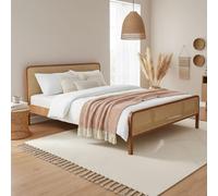 Lit cannage en pin massif marron noisette ANNA 180x200 - LT17018