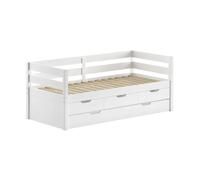 Pack - Lit Capitaine & 4 Tiroirs "Margrit" 90x200cm Blanc