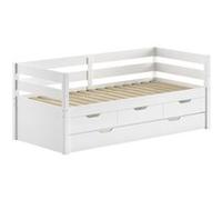 Lit capitaine Margrit 90x200cm blanc avec rangements Blanc