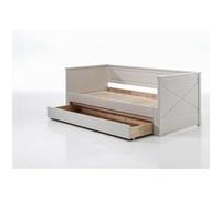 Vipack Lit banquette + gigogne PINO extensible avec tiroir Blanc