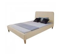 Homestyle4u Lit capitonné - Beige 140x200 cm