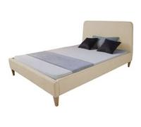 Homestyle4u Lit capitonné - Beige 140x200 cm