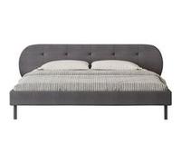 Lit capitonné 160x200cm gris avec tête de lit et sommier TULSA CONCEPT USINE G