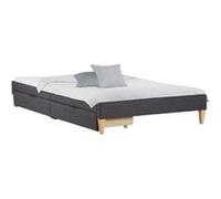HOMESTYLE4U Lit capitonné avec matelas 140x200 cm