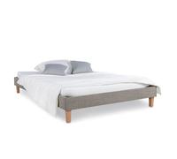 Homestyle4u Lit capitonné 120x200 cm avec matelas et sommier Beige