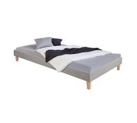 Homestyle4u Lit capitonné avec matelas et sommier 90x200 cm
