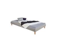 HOMESTYLE4U Lit capitonné avec matelas sommier 90x200 cm