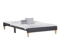 Lit capitonné avec matelas sommier 90x200 Marron G
