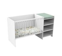 Lit Chambre Évolutif Commode Étagère First Blanc Chant Blanc