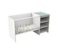 Lit Chambre Évolutif Commode Étagère First Blanc Chant Bois
