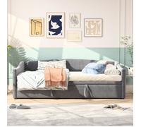 Lit cignone, Lit gigogne 90x200, Canapé Lit convertible 2/3 places, 90/180x200 cm lit pliant avec Dossier, Velours, Gris