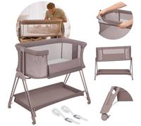Lit Cododo Berceau 3en1 Luna Réglable En Hauteur Et Inclinaison Avec Matelas Beige Taupe TU