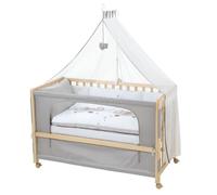 Lit Cododo Complet Jumbotwins - ROBA - 60x120 cm - 4 roues à freins - Naturel