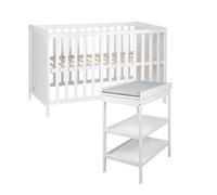 Lit Cododo + Table À Langer + Matelas À Langer Déperlant Roba Style Blanc / Gris Argenté TU