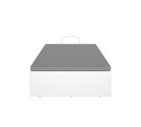 Lit coffre 1 place 90x190 avec sommier relevable, coloris blanc/graphite