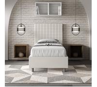 Lit coffre 1 place - Sunny - Modèle Sunny - 80x200 cm - Sommier relevable - Blanc moderne