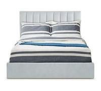 MENZZO Lit Coffre Songe + Sommier Velours Argent 160cm - Velours L169 x P217 x H112 cm