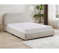 Lit coffre 120 x 190 cm - Tissu - Beige + Matelas - VANARI