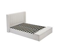 Lit coffre 140 x 190 cm avec banc - Tissu - Beige - DOUINO