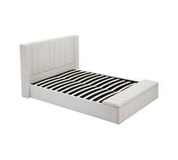 Lit coffre 140 x 190 cm avec banc - Tissu - Beige - DOUINO