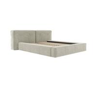 Lit coffre 140 x 190 cm - Tissu bouclette - Beige - TIMANO de
