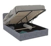 IDMarket – Lit coffre double Norfolk – Tête de lit, sommier 140 x 190 cm – Tissu gris anthracite